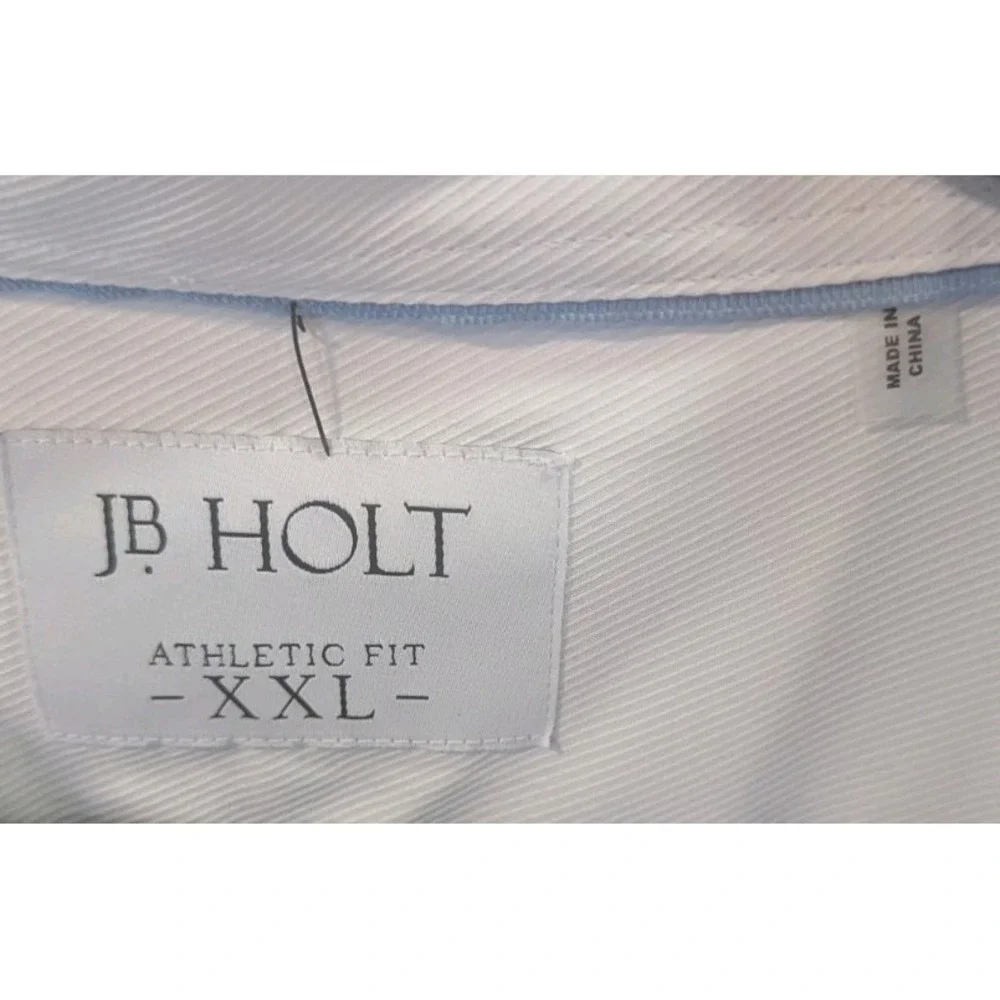 J.B. Holt Shirt XXL Athletic Fit Geometric White Button Up Long Sleeve‎